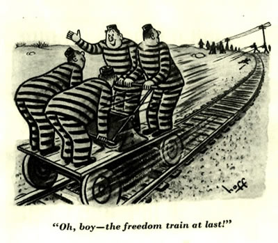 Freedom Train - Ploitical Cartoons by Syd Hoff